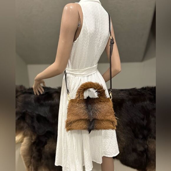 Gorgeous Real Hair On Goat-hide Handmade Top Handle Bag/Shoulder Bag/Crossbody - Picture 11 of 16